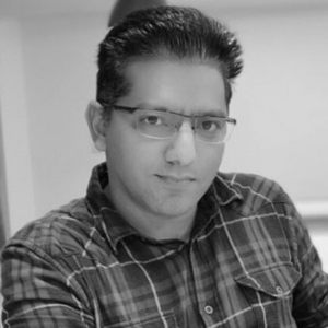Black and white headshot of Deepak Kashyap