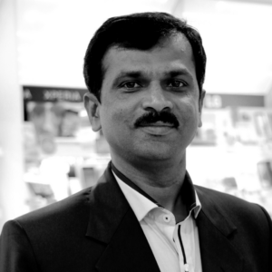 Black and white photo of Shankar AG