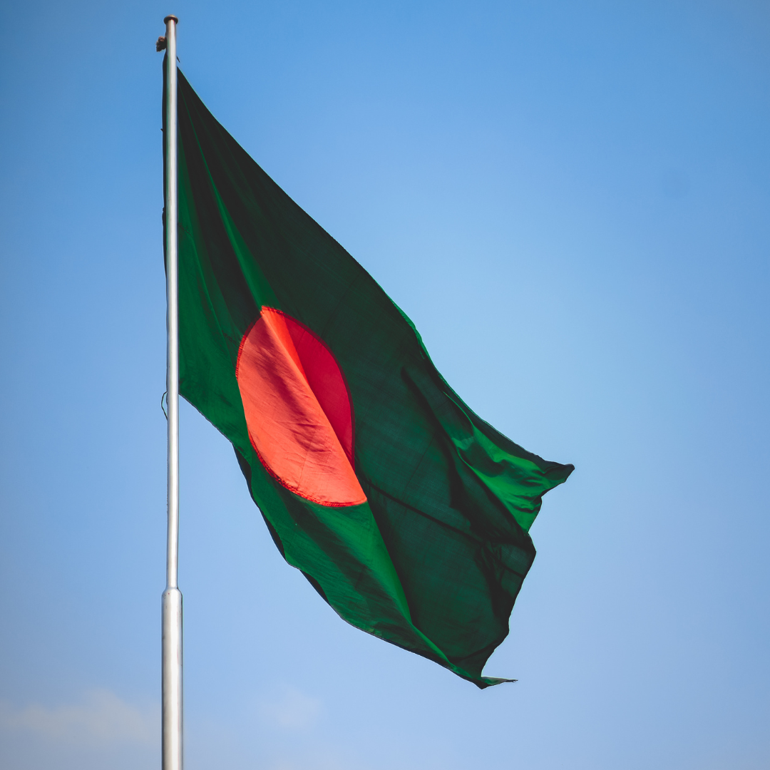 Photo of a flying Bangladesh flag