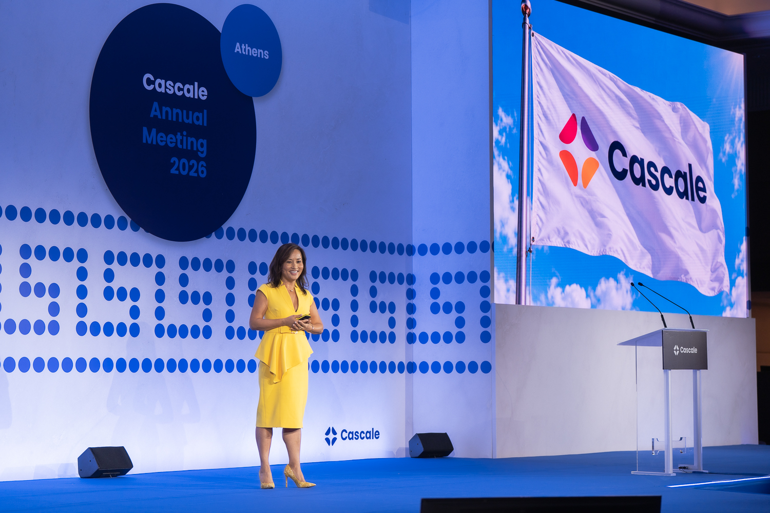 Ying McGuire on stage at the Cascale Annual Meeting 2026